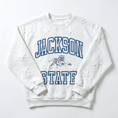 JACKSON STATE TIGERS BIG PLAY ENERGY EMBOSSED STAR CREWNECK