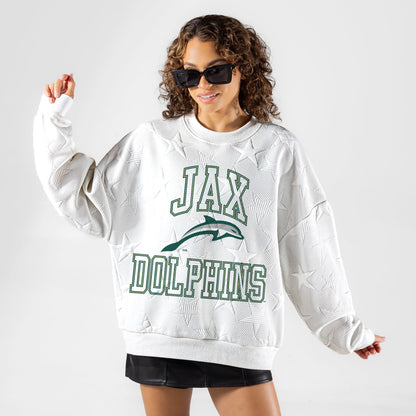 JACKSONVILLE DOLPHINS BIG PLAY ENERGY EMBOSSED STAR CREWNECK