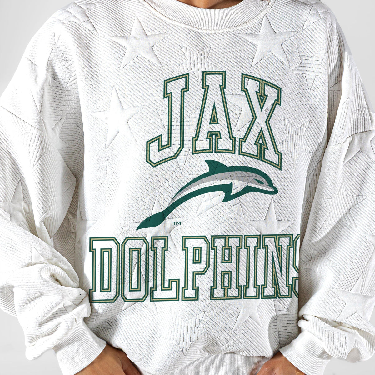JACKSONVILLE DOLPHINS BIG PLAY ENERGY EMBOSSED STAR CREWNECK