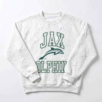 JACKSONVILLE DOLPHINS BIG PLAY ENERGY EMBOSSED STAR CREWNECK