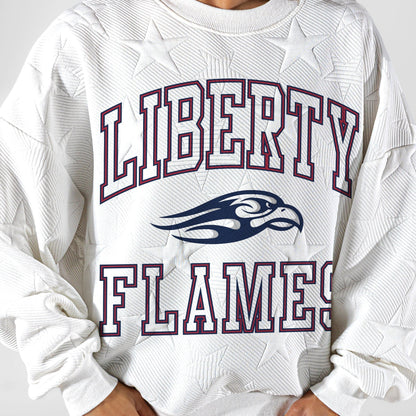LIBERTY FLAMES BIG PLAY ENERGY EMBOSSED STAR CREWNECK