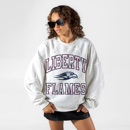 LIBERTY FLAMES BIG PLAY ENERGY EMBOSSED STAR CREWNECK