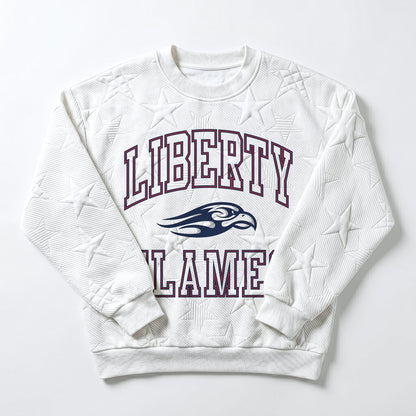 LIBERTY FLAMES BIG PLAY ENERGY EMBOSSED STAR CREWNECK