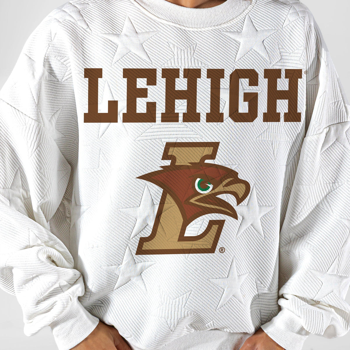 LEHIGH MOUNTAIN HAWKS BIG PLAY ENERGY EMBOSSED STAR CREWNECK