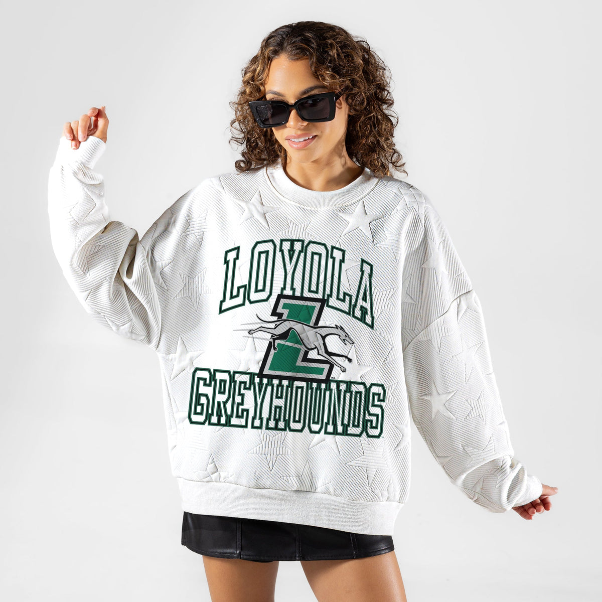 LOYOLA GREYHOUNDS BIG PLAY ENERGY EMBOSSED STAR CREWNECK