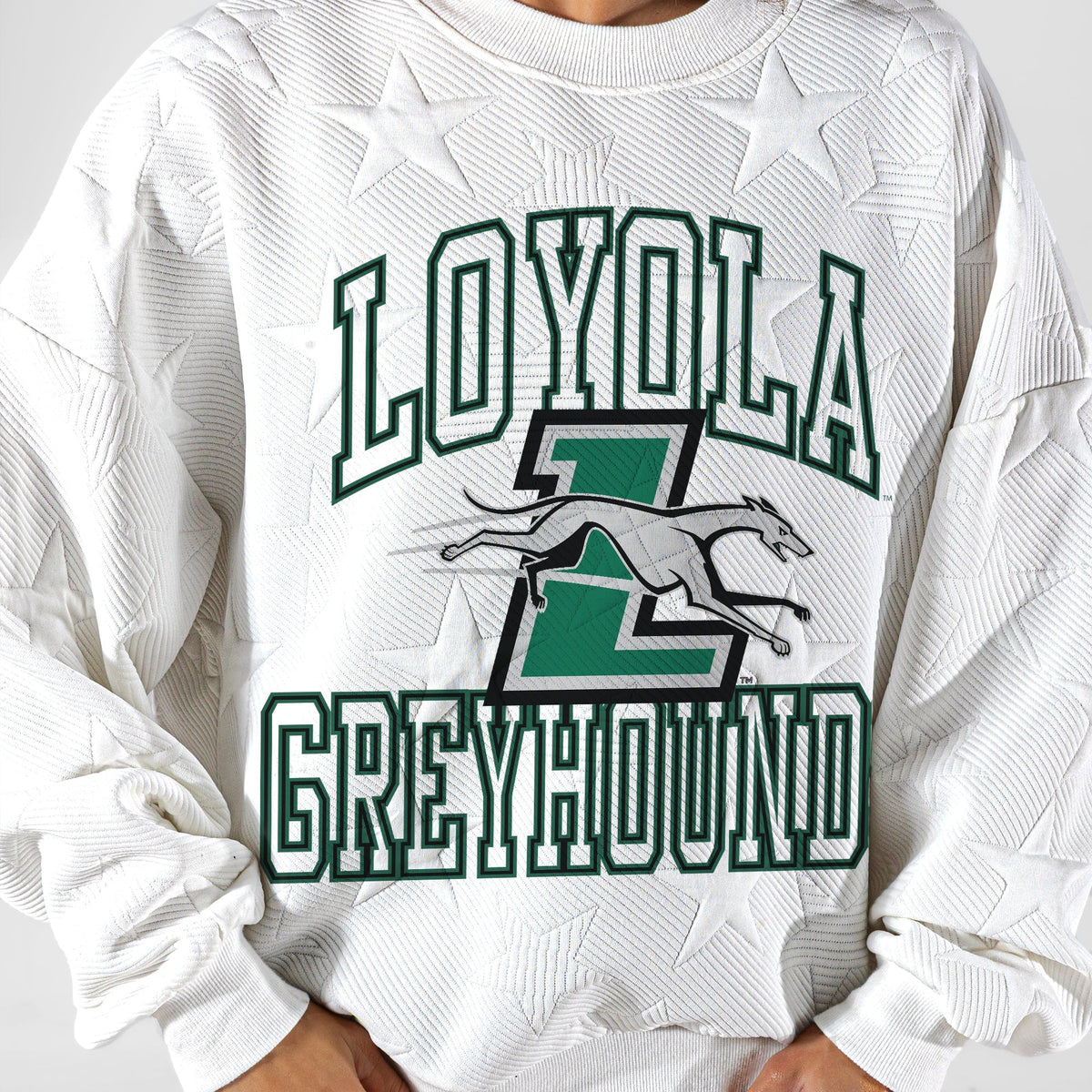 LOYOLA GREYHOUNDS BIG PLAY ENERGY EMBOSSED STAR CREWNECK