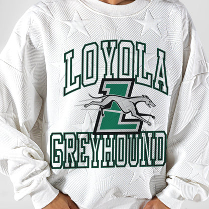LOYOLA GREYHOUNDS BIG PLAY ENERGY EMBOSSED STAR CREWNECK
