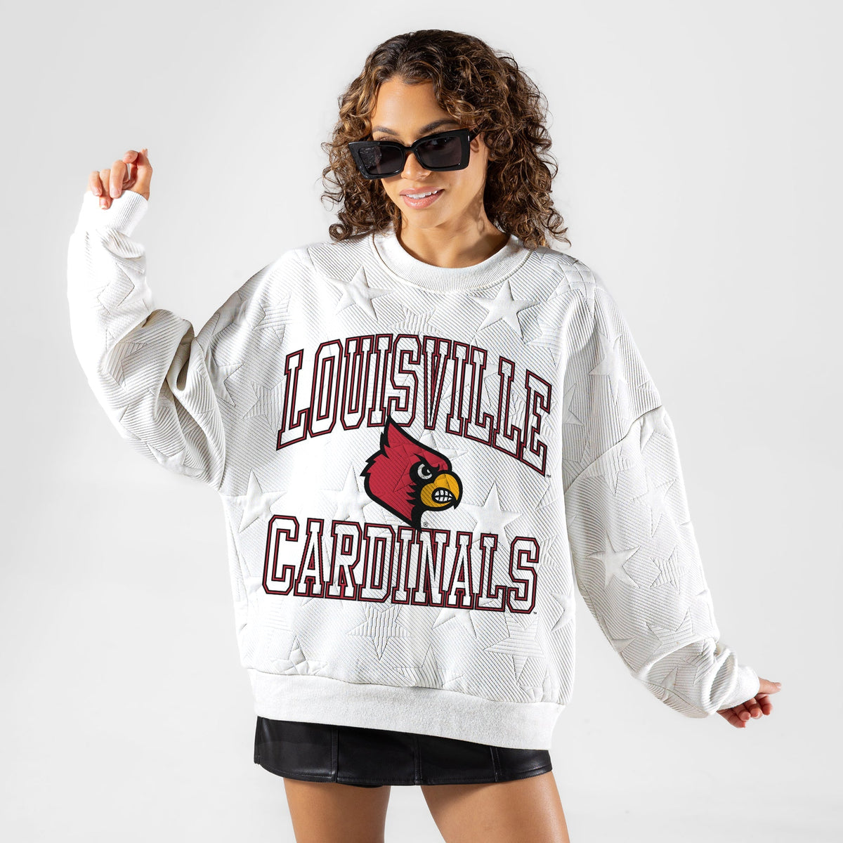 LOUISVILLE CARDINALS BIG PLAY ENERGY EMBOSSED STAR CREWNECK