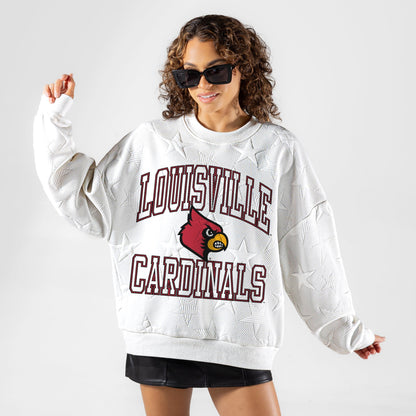 LOUISVILLE CARDINALS BIG PLAY ENERGY EMBOSSED STAR CREWNECK