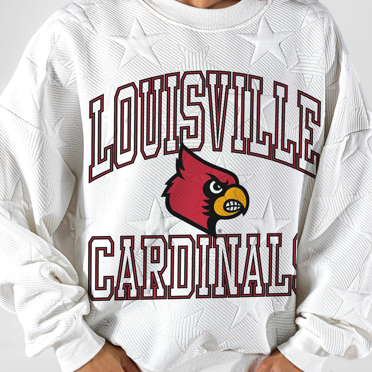 LOUISVILLE CARDINALS BIG PLAY ENERGY EMBOSSED STAR CREWNECK