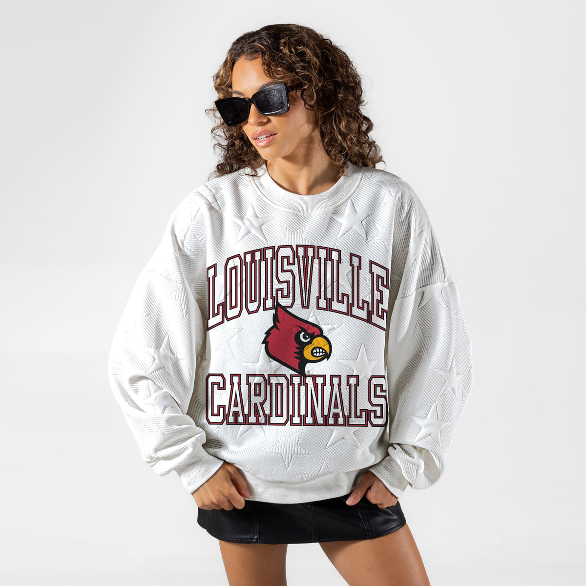 LOUISVILLE CARDINALS BIG PLAY ENERGY EMBOSSED STAR CREWNECK