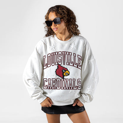 LOUISVILLE CARDINALS BIG PLAY ENERGY EMBOSSED STAR CREWNECK
