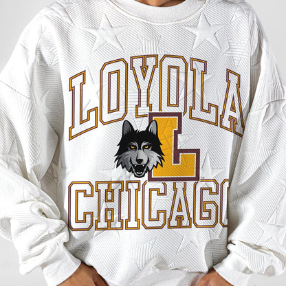 LOYOLA RAMBLERS BIG PLAY ENERGY EMBOSSED STAR CREWNECK
