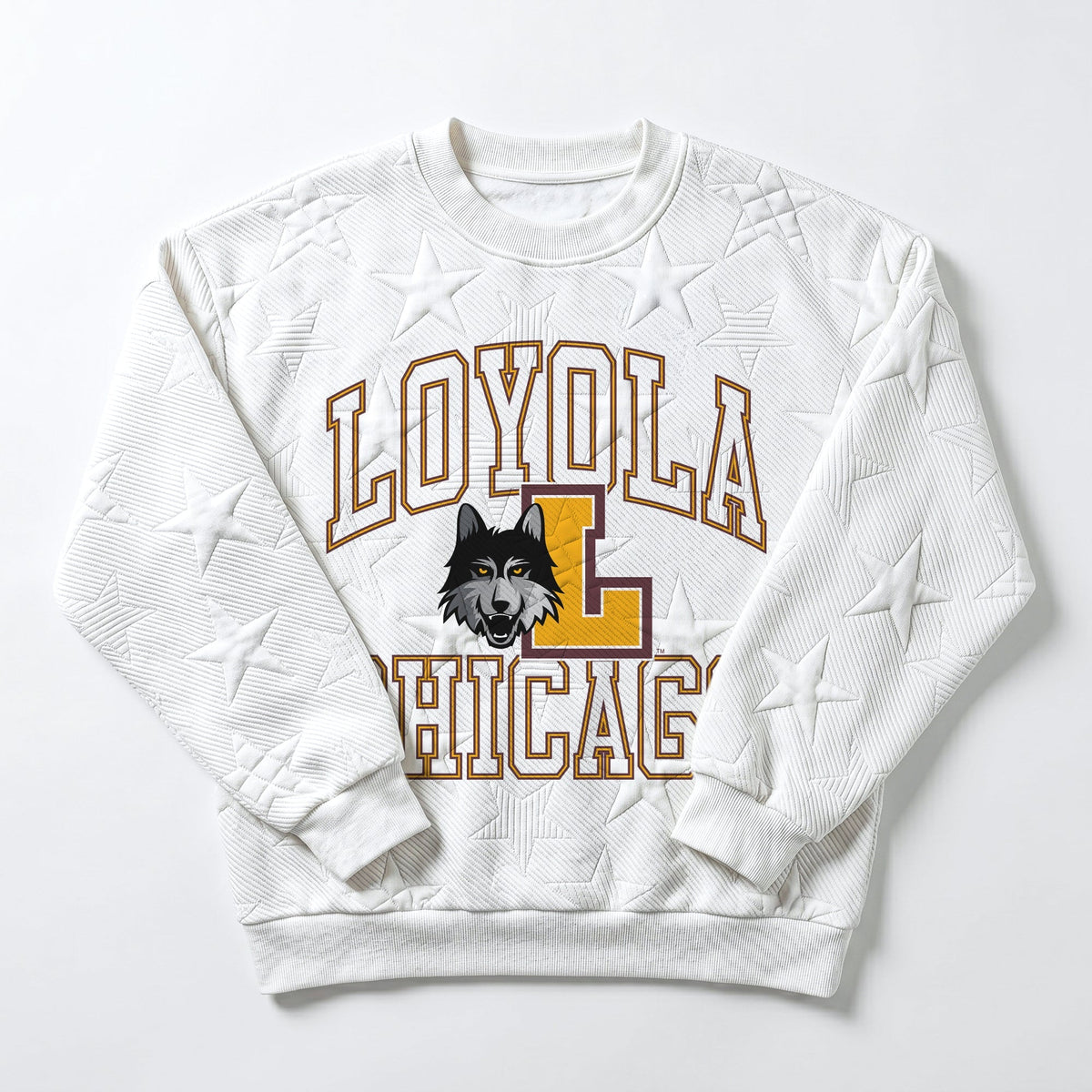 LOYOLA RAMBLERS BIG PLAY ENERGY EMBOSSED STAR CREWNECK