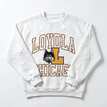 LOYOLA RAMBLERS BIG PLAY ENERGY EMBOSSED STAR CREWNECK