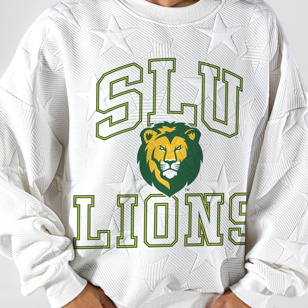SOUTHEASTERN LOUISIANA LIONS BIG PLAY ENERGY EMBOSSED STAR CREWNECK