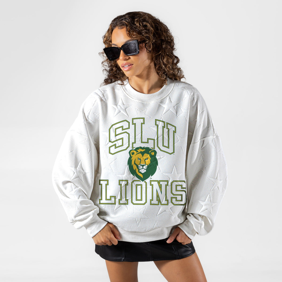 SOUTHEASTERN LOUISIANA LIONS BIG PLAY ENERGY EMBOSSED STAR CREWNECK