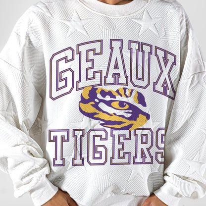 LSU TIGERS BIG PLAY ENERGY EMBOSSED STAR CREWNECK