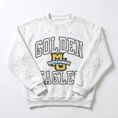 MARQUETTE GOLDEN EAGLES BIG PLAY ENERGY EMBOSSED STAR CREWNECK