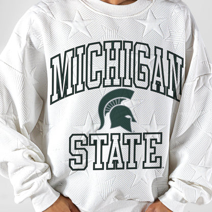 MICHIGAN STATE SPARTANS BIG PLAY ENERGY EMBOSSED STAR CREWNECK