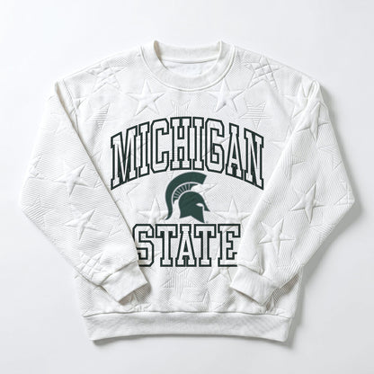 MICHIGAN STATE SPARTANS BIG PLAY ENERGY EMBOSSED STAR CREWNECK