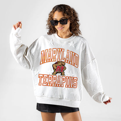 MARYLAND TERRAPINS BIG PLAY ENERGY EMBOSSED STAR CREWNECK