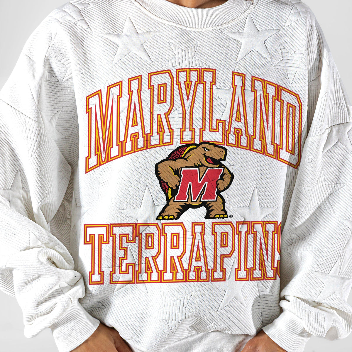 MARYLAND TERRAPINS BIG PLAY ENERGY EMBOSSED STAR CREWNECK