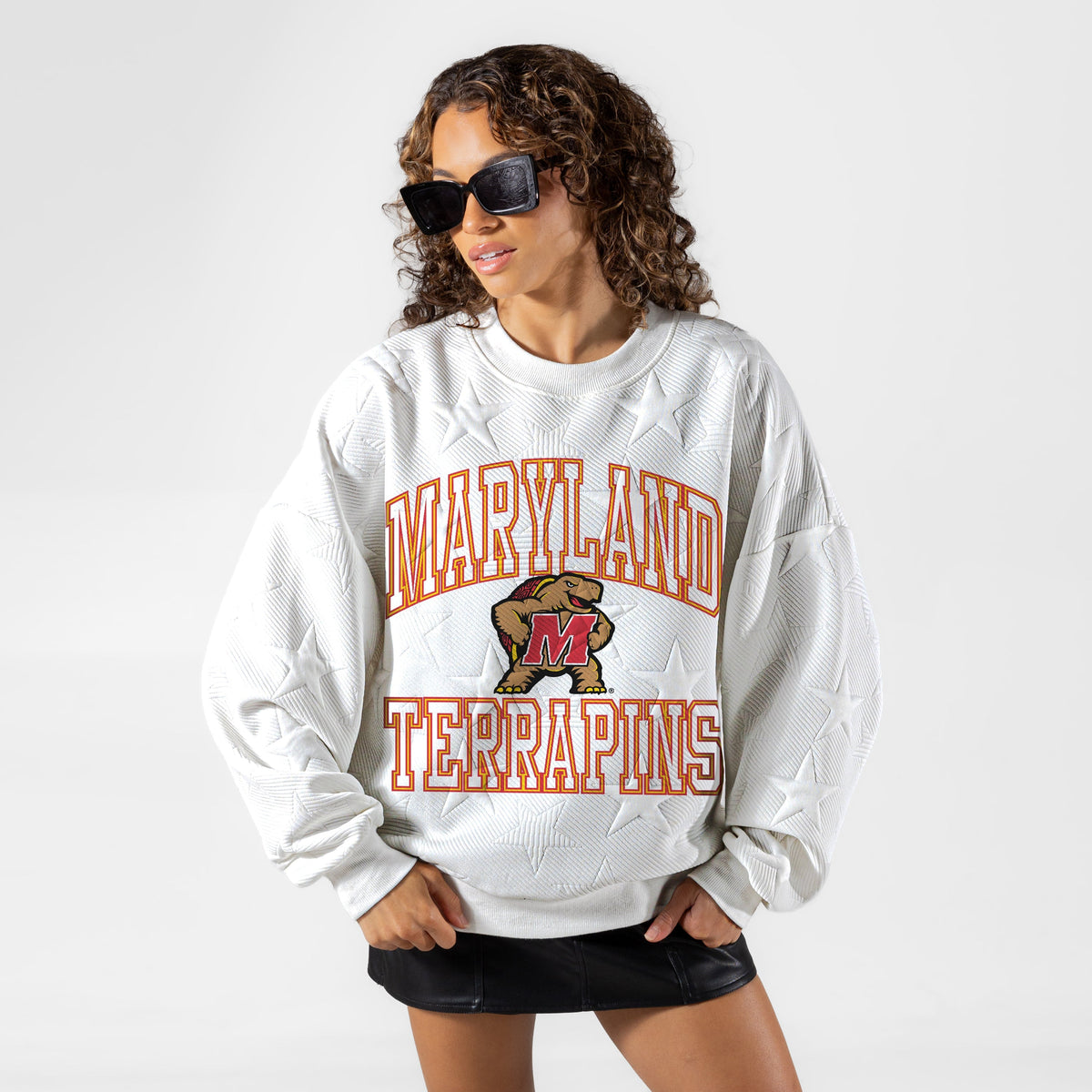 MARYLAND TERRAPINS BIG PLAY ENERGY EMBOSSED STAR CREWNECK