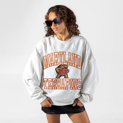MARYLAND TERRAPINS BIG PLAY ENERGY EMBOSSED STAR CREWNECK