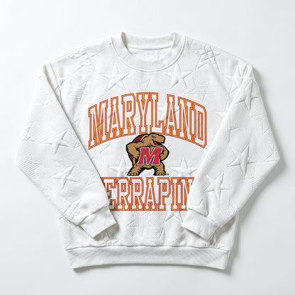 MARYLAND TERRAPINS BIG PLAY ENERGY EMBOSSED STAR CREWNECK