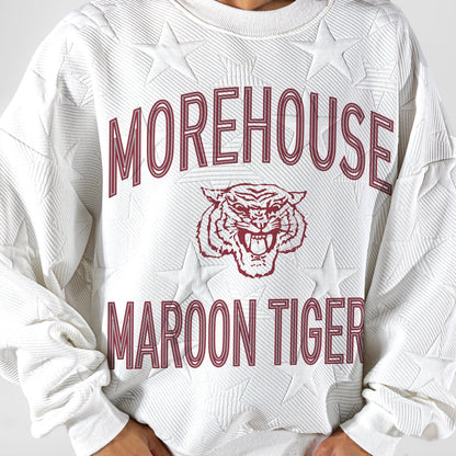 MOREHOUSE MAROON TIGERS BIG PLAY ENERGY EMBOSSED STAR CREWNECK