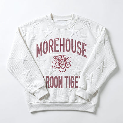 MOREHOUSE MAROON TIGERS BIG PLAY ENERGY EMBOSSED STAR CREWNECK