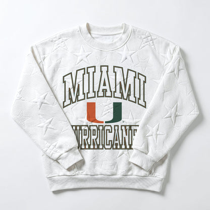 MIAMI HURRICANES BIG PLAY ENERGY EMBOSSED STAR CREWNECK