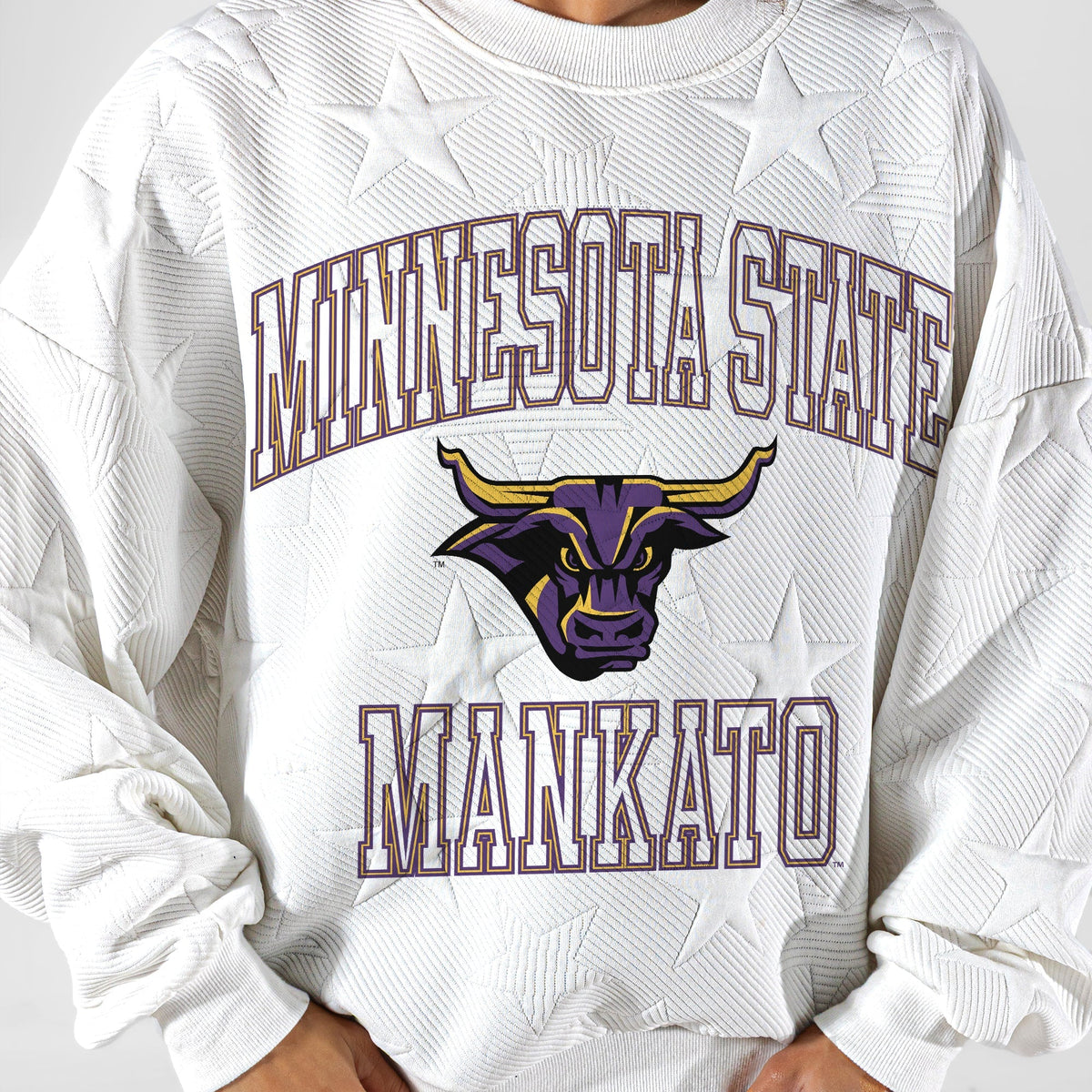MINNESOTA STATE MANKATO MAVERICKS BIG PLAY ENERGY EMBOSSED STAR CREWNECK