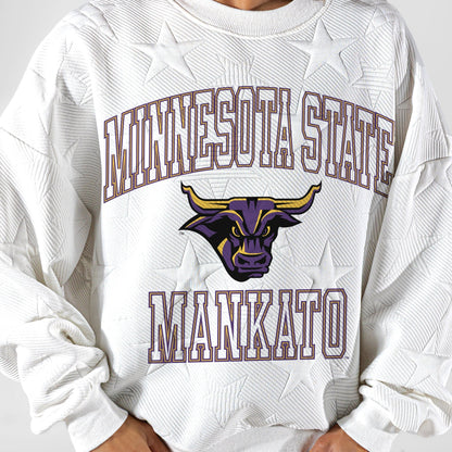 MINNESOTA STATE MANKATO MAVERICKS BIG PLAY ENERGY EMBOSSED STAR CREWNECK