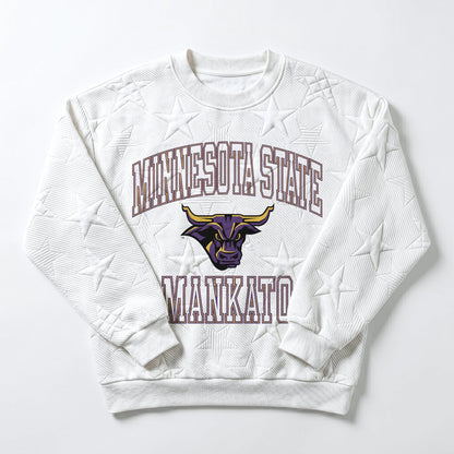 MINNESOTA STATE MANKATO MAVERICKS BIG PLAY ENERGY EMBOSSED STAR CREWNECK