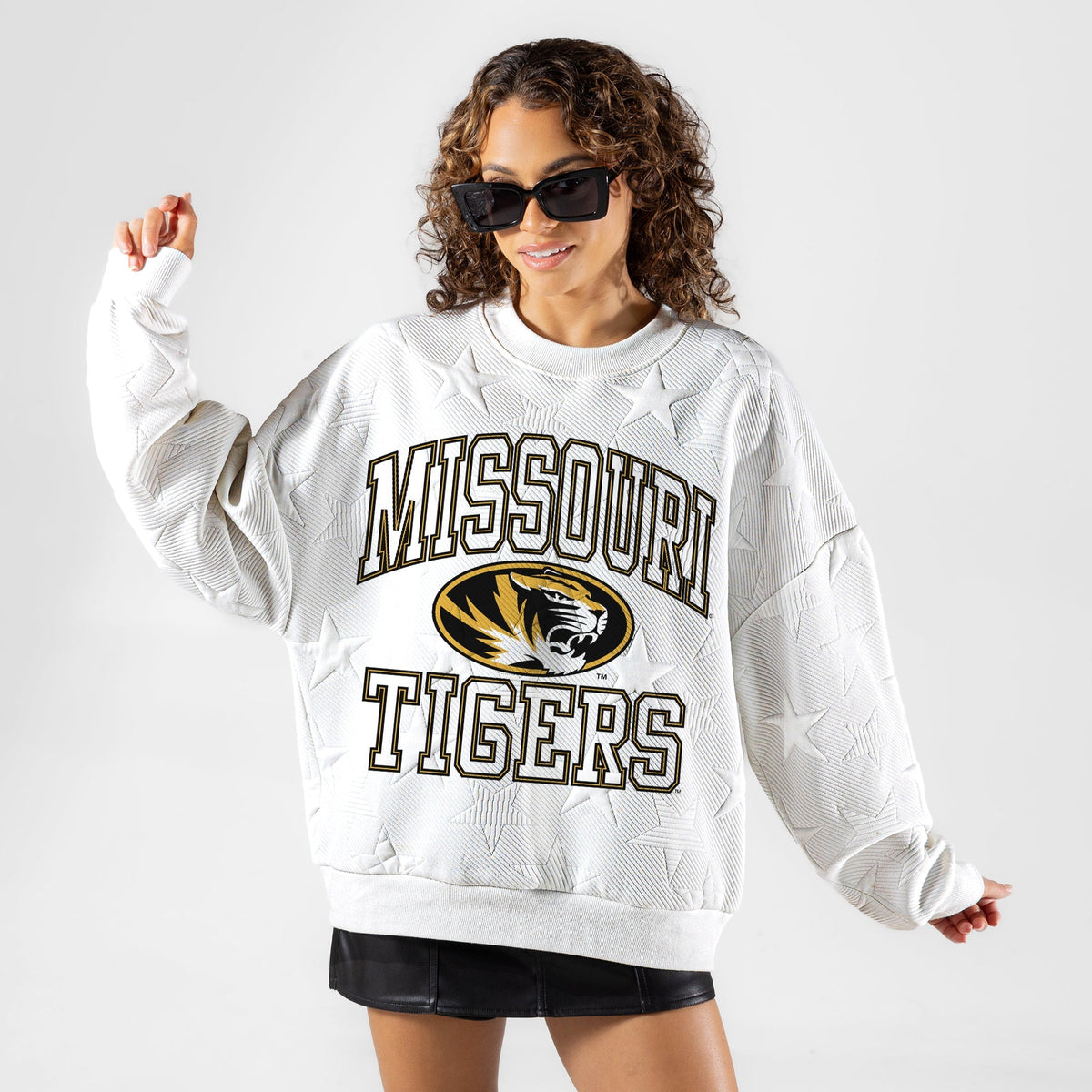 MISSOURI TIGERS BIG PLAY ENERGY EMBOSSED STAR CREWNECK