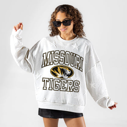 MISSOURI TIGERS BIG PLAY ENERGY EMBOSSED STAR CREWNECK