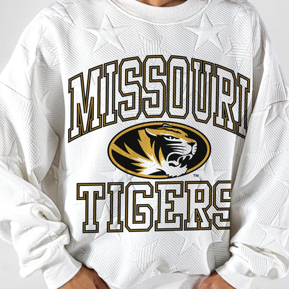 MISSOURI TIGERS BIG PLAY ENERGY EMBOSSED STAR CREWNECK