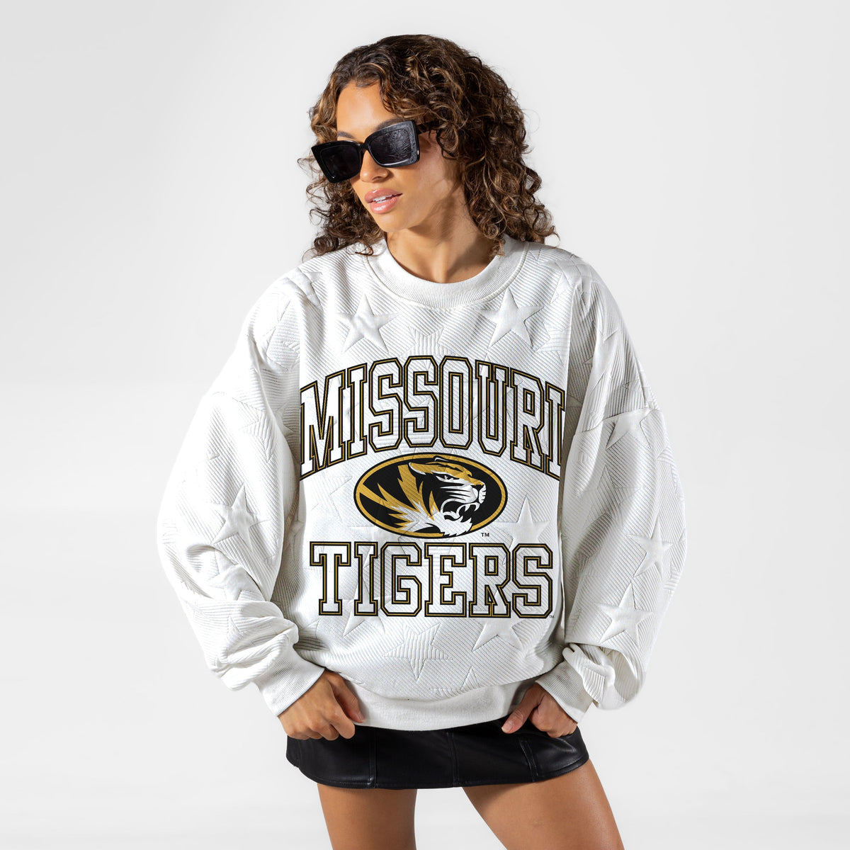 MISSOURI TIGERS BIG PLAY ENERGY EMBOSSED STAR CREWNECK