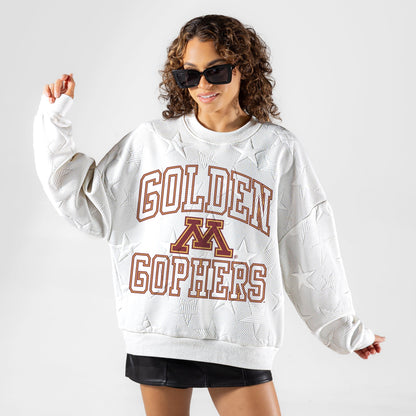 MINNESOTA GOLDEN GOPHERS BIG PLAY ENERGY EMBOSSED STAR CREWNECK