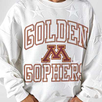 MINNESOTA GOLDEN GOPHERS BIG PLAY ENERGY EMBOSSED STAR CREWNECK