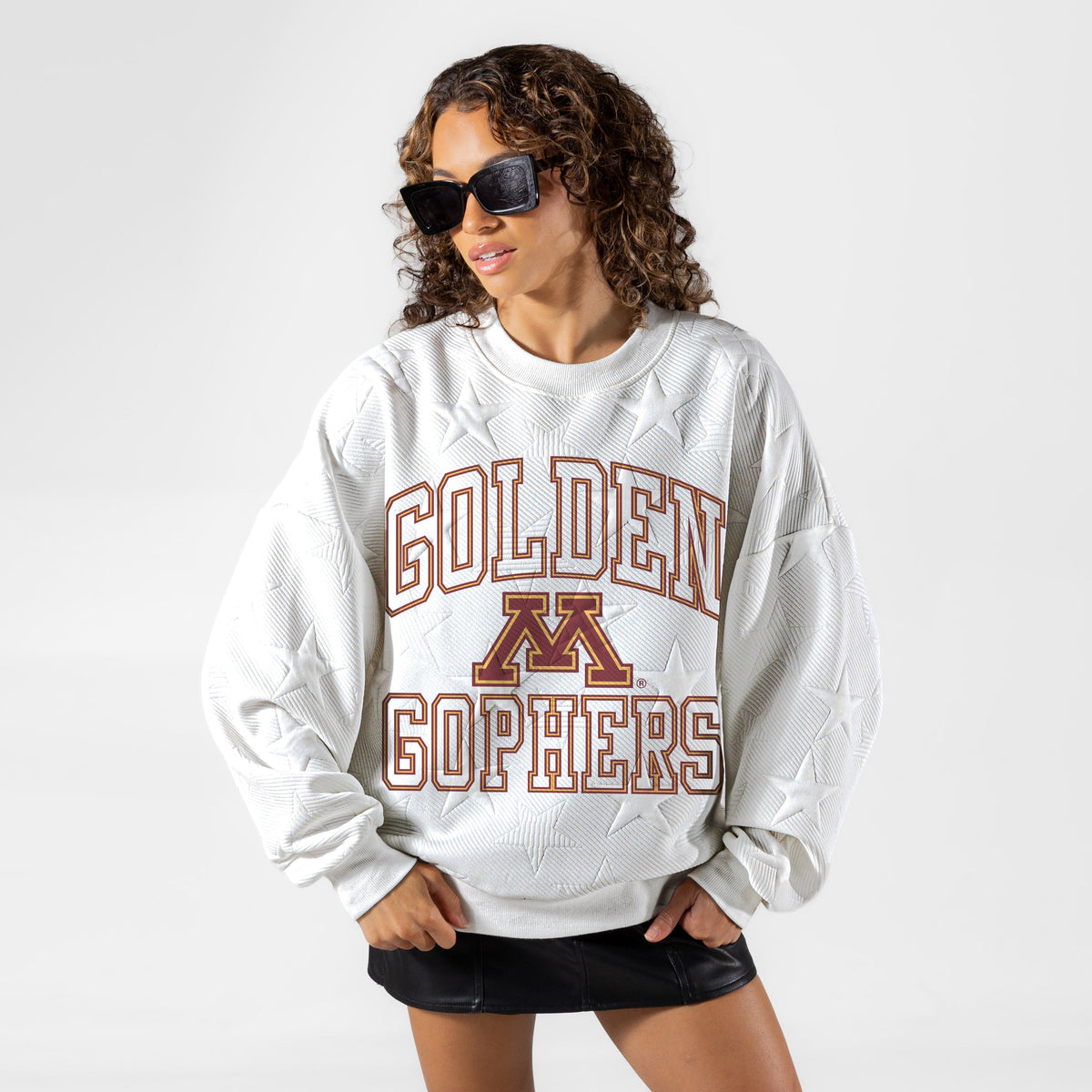 MINNESOTA GOLDEN GOPHERS BIG PLAY ENERGY EMBOSSED STAR CREWNECK