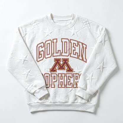 MINNESOTA GOLDEN GOPHERS BIG PLAY ENERGY EMBOSSED STAR CREWNECK