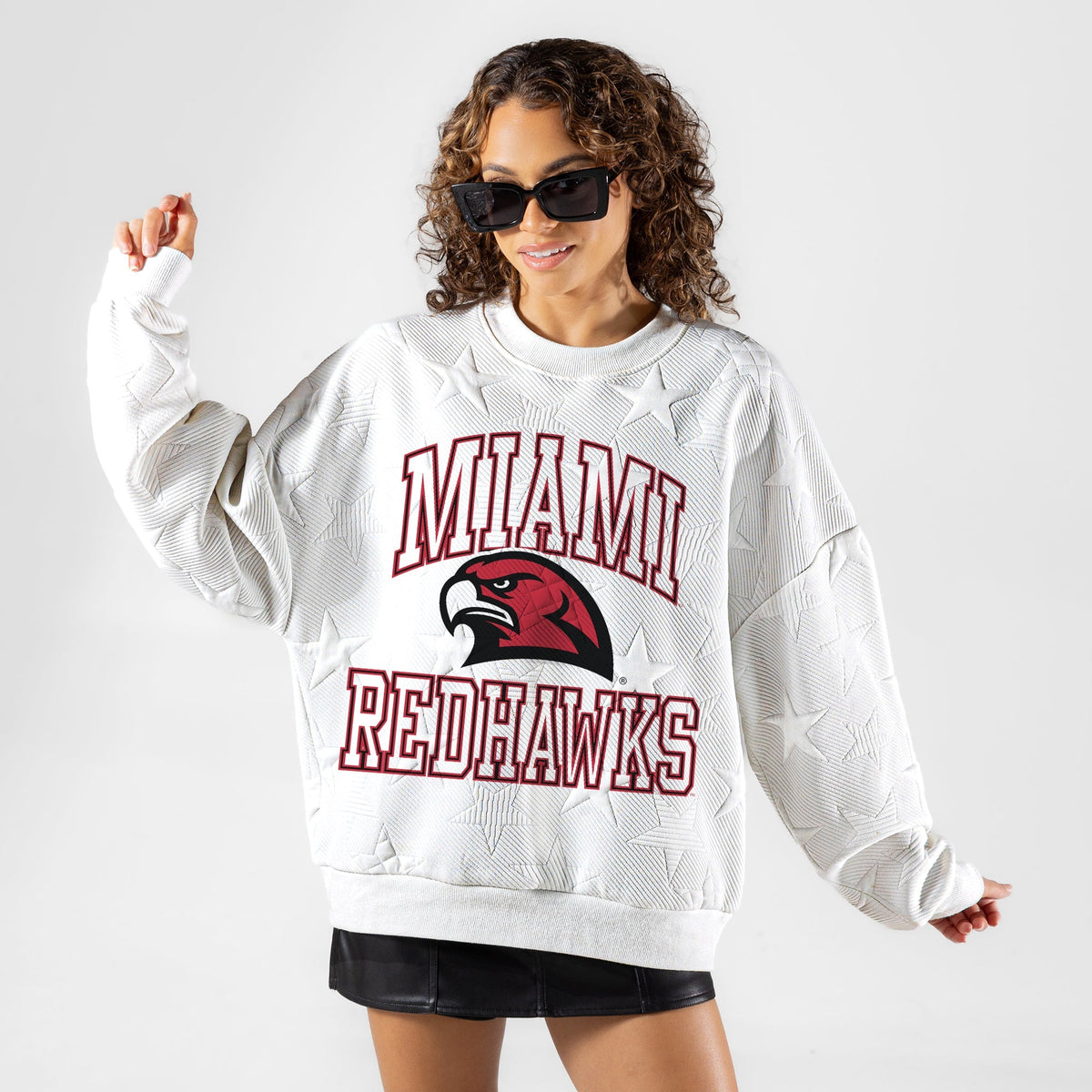 MIAMI OF OHIO REDHAWKS BIG PLAY ENERGY EMBOSSED STAR CREWNECK