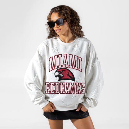 MIAMI OF OHIO REDHAWKS BIG PLAY ENERGY EMBOSSED STAR CREWNECK