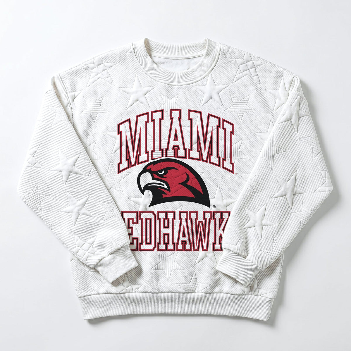 MIAMI OF OHIO REDHAWKS BIG PLAY ENERGY EMBOSSED STAR CREWNECK