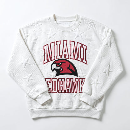 MIAMI OF OHIO REDHAWKS BIG PLAY ENERGY EMBOSSED STAR CREWNECK