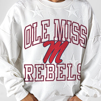OLE MISS REBELS BIG PLAY ENERGY EMBOSSED STAR CREWNECK