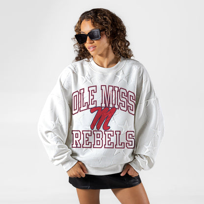 OLE MISS REBELS BIG PLAY ENERGY EMBOSSED STAR CREWNECK
